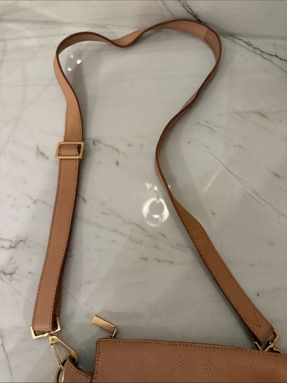 Hammitt Bryant Medium Pebbled Leather Crossbody Bag in Tan with Gold Hardware - Picture 5 of 5